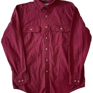 LL Bean - Cotton - Red Long Sleeve Button Down Shirt - Size M